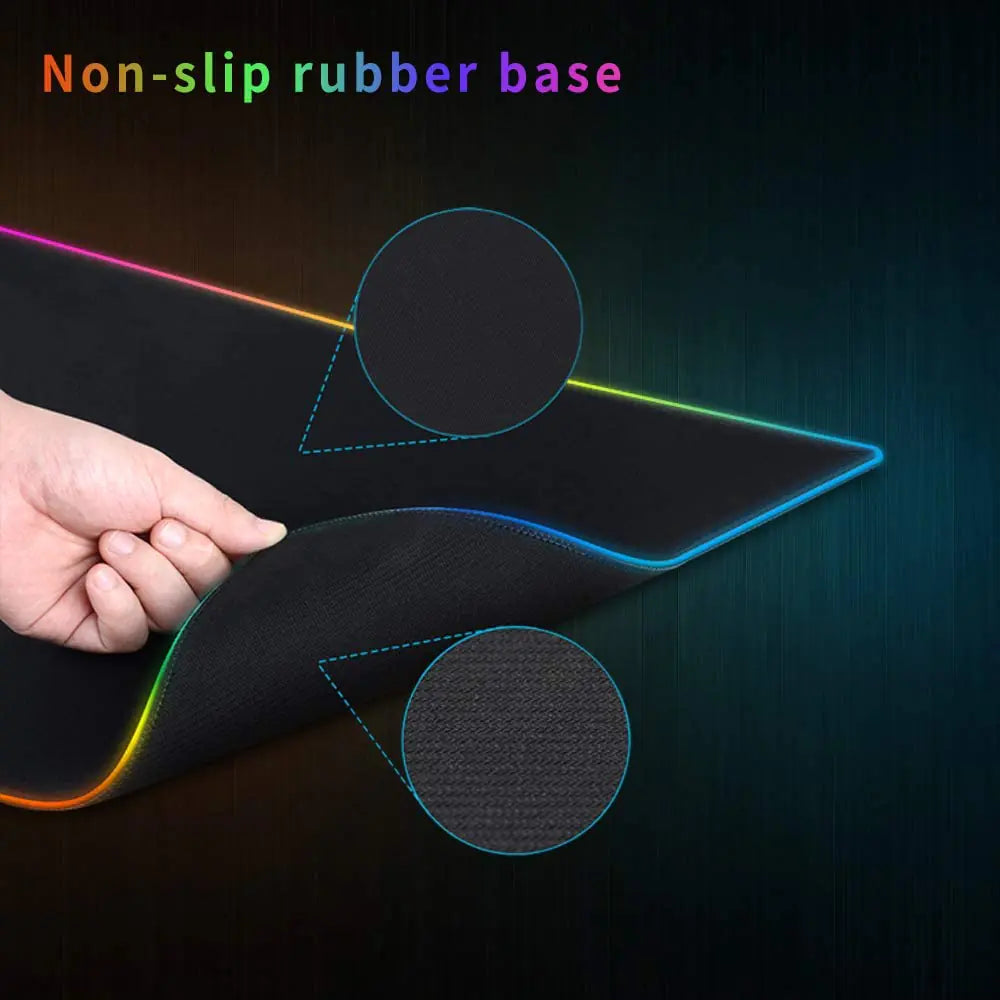 Gaming LED Mouse Pad – RGB Lighting, Waterproof, Non-Slip, Large Desk Mat